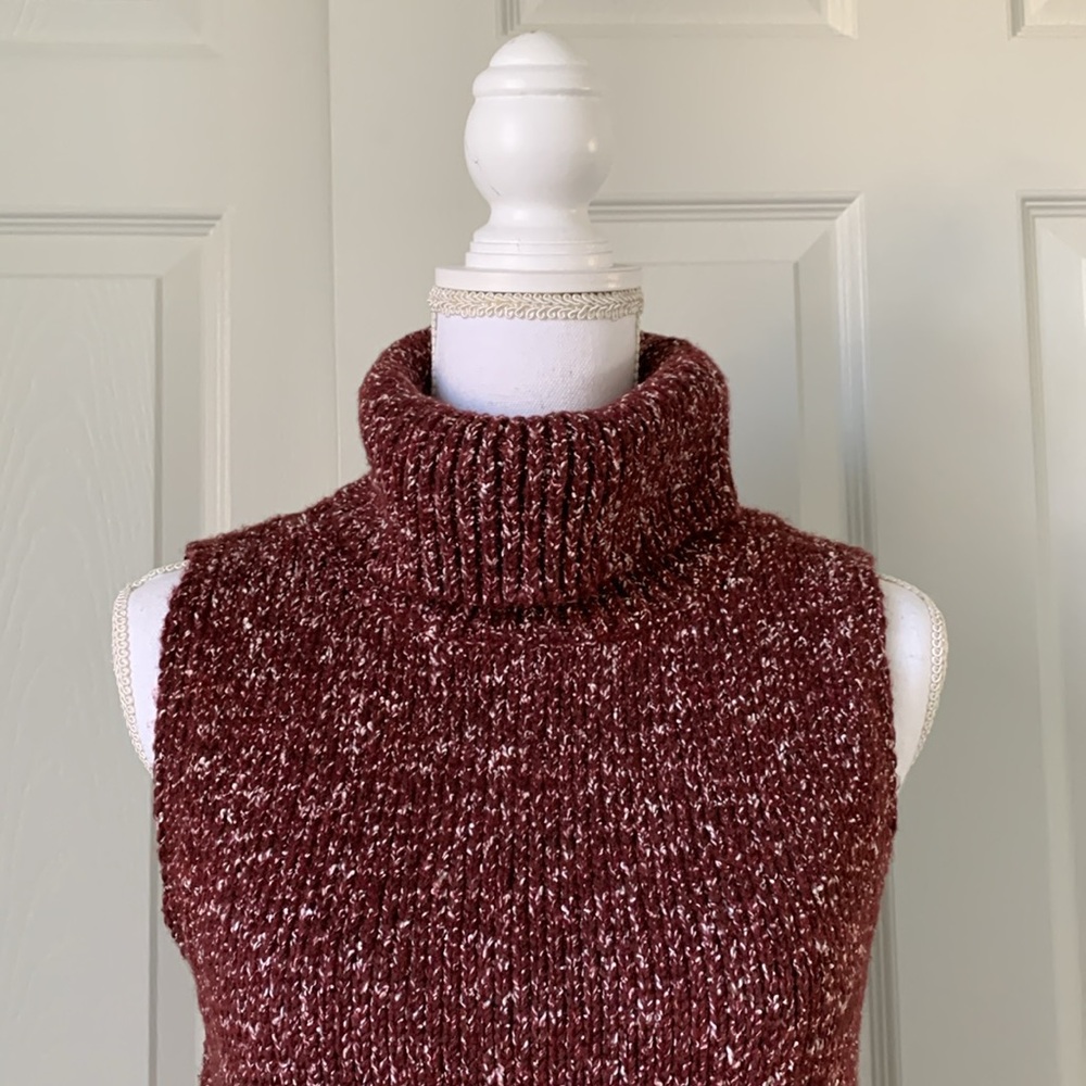 Anthropologie Burgundy Turtleneck Sweater Dress